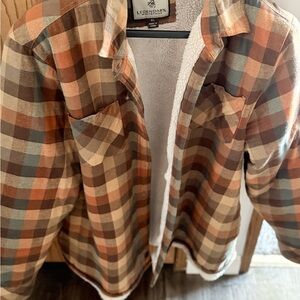 Legendary Whitetails Women's Checkered Utility Jacket - Brown and Orange